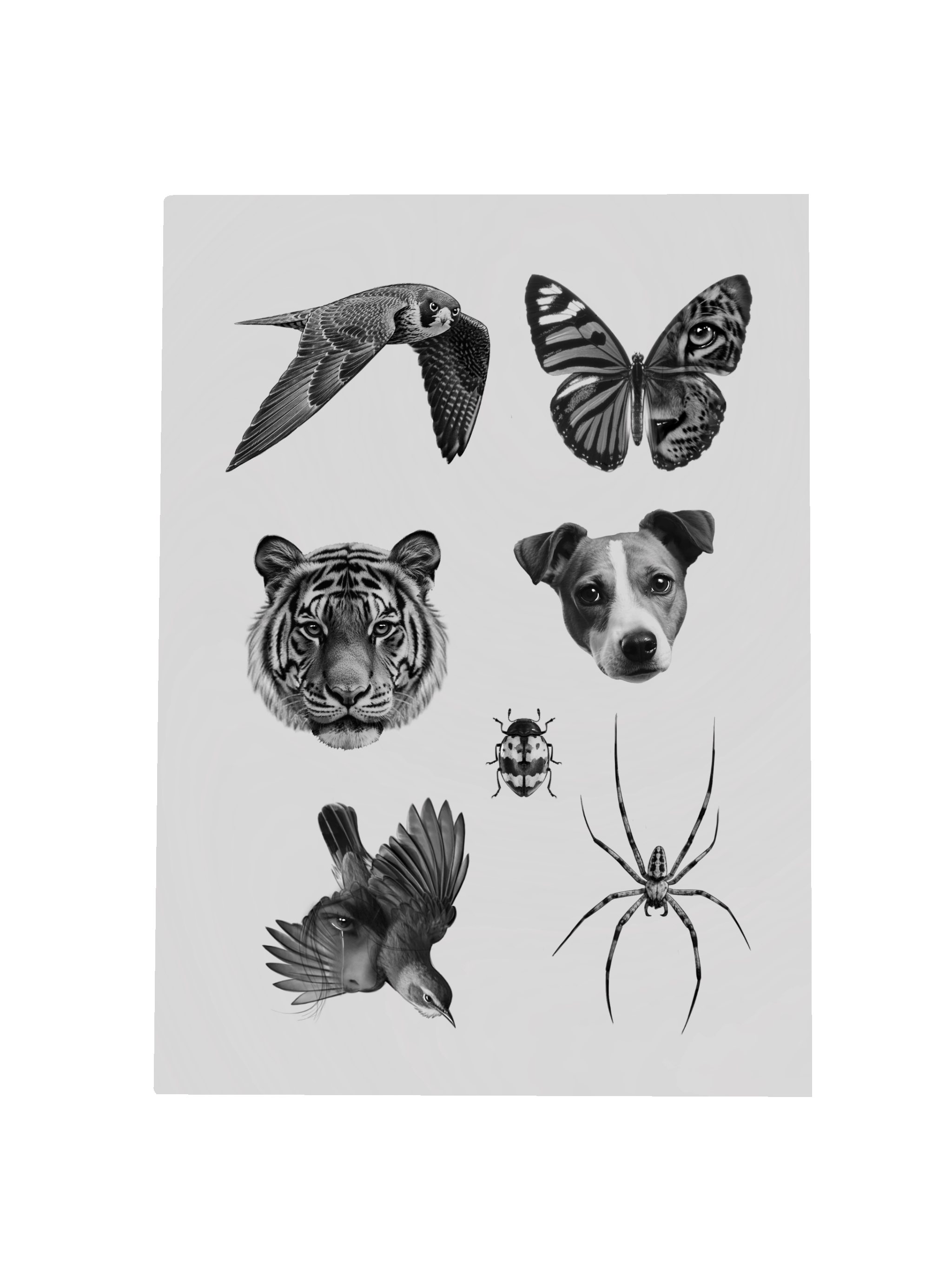 Pre stenciled fake skin Animals 1
